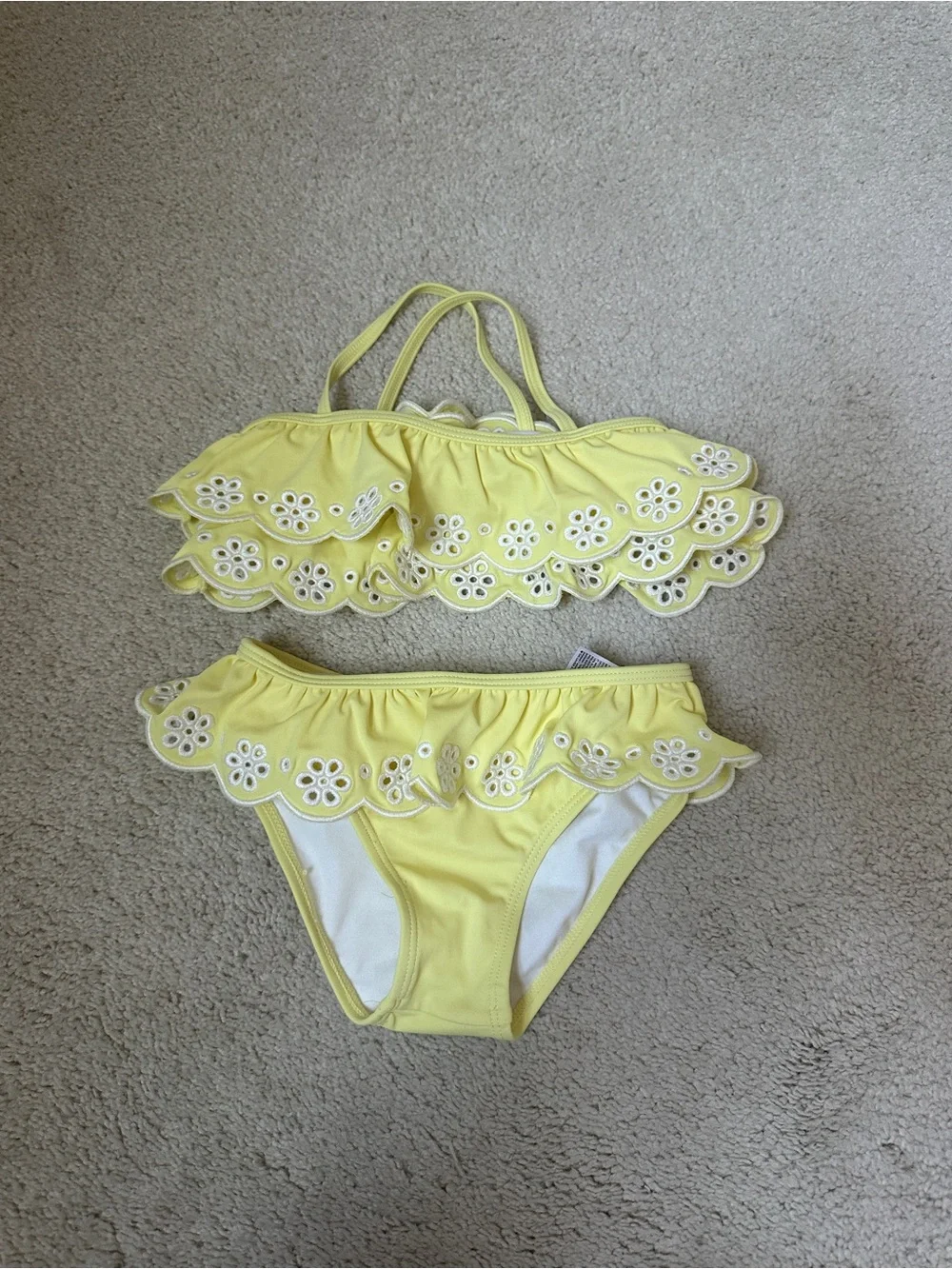 Janie and Jack Yellow Eyelet Two Piece Swim Size 3